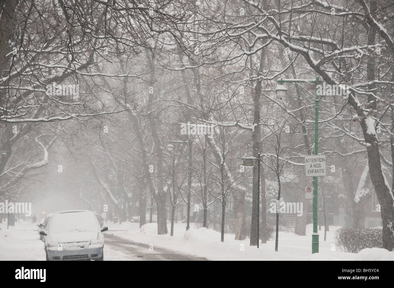 Winter storm Montreal Canada Stock Photo