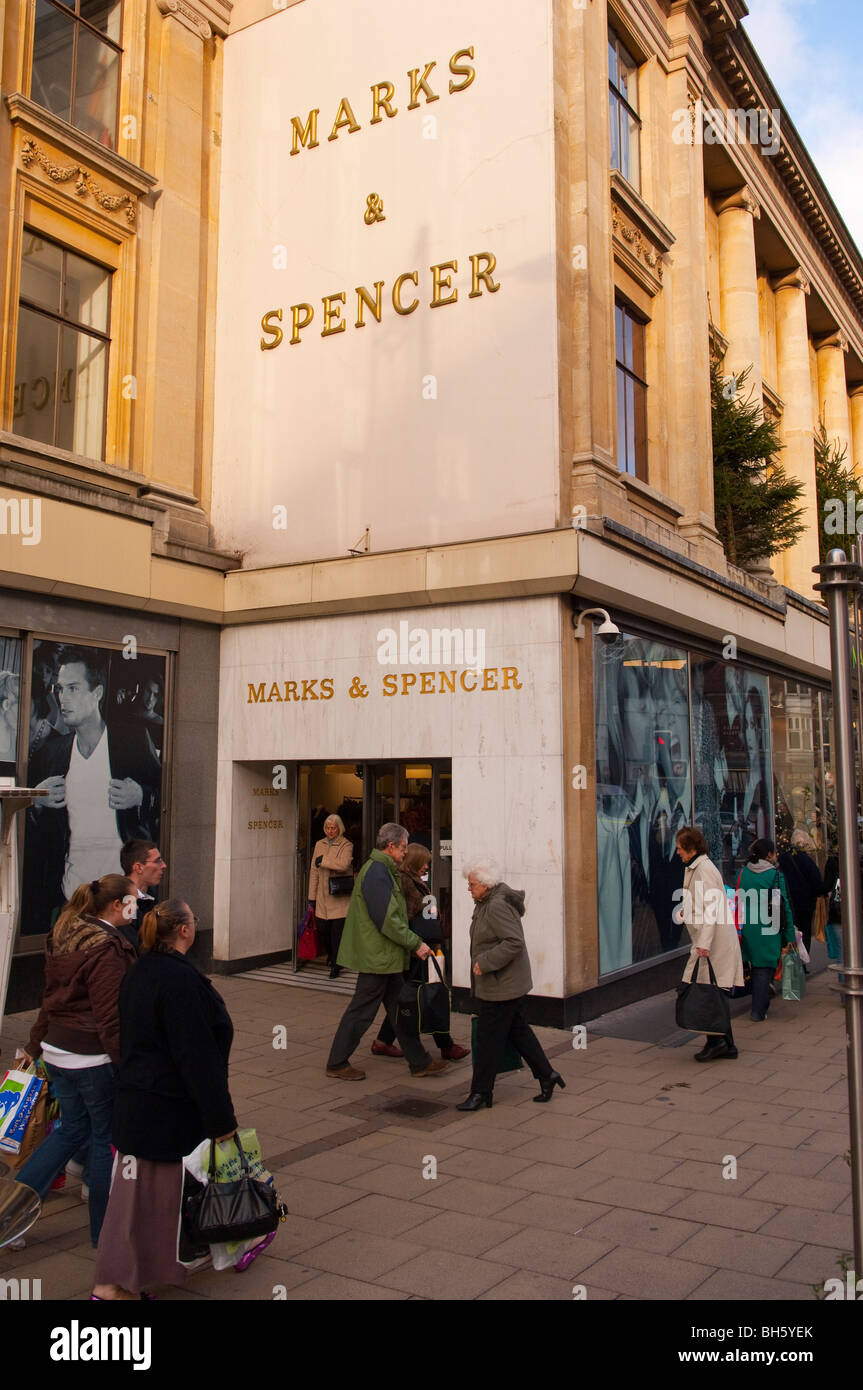 The Marks & Spencer shop store in Norwich , Norfolk , England , Britain , Uk Stock Photo
