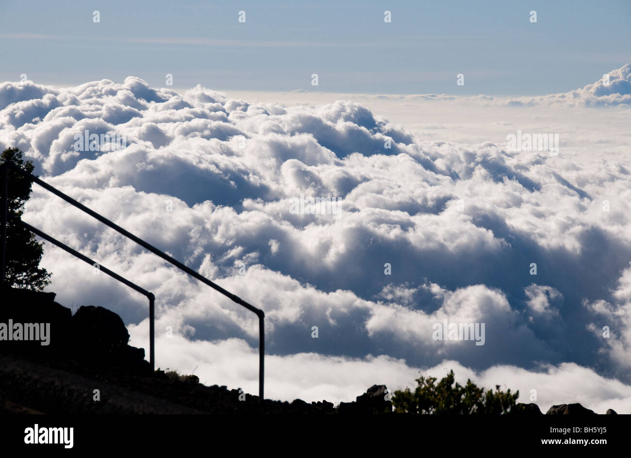 Premium Photo  Long straight stairway to heaven in clouds against