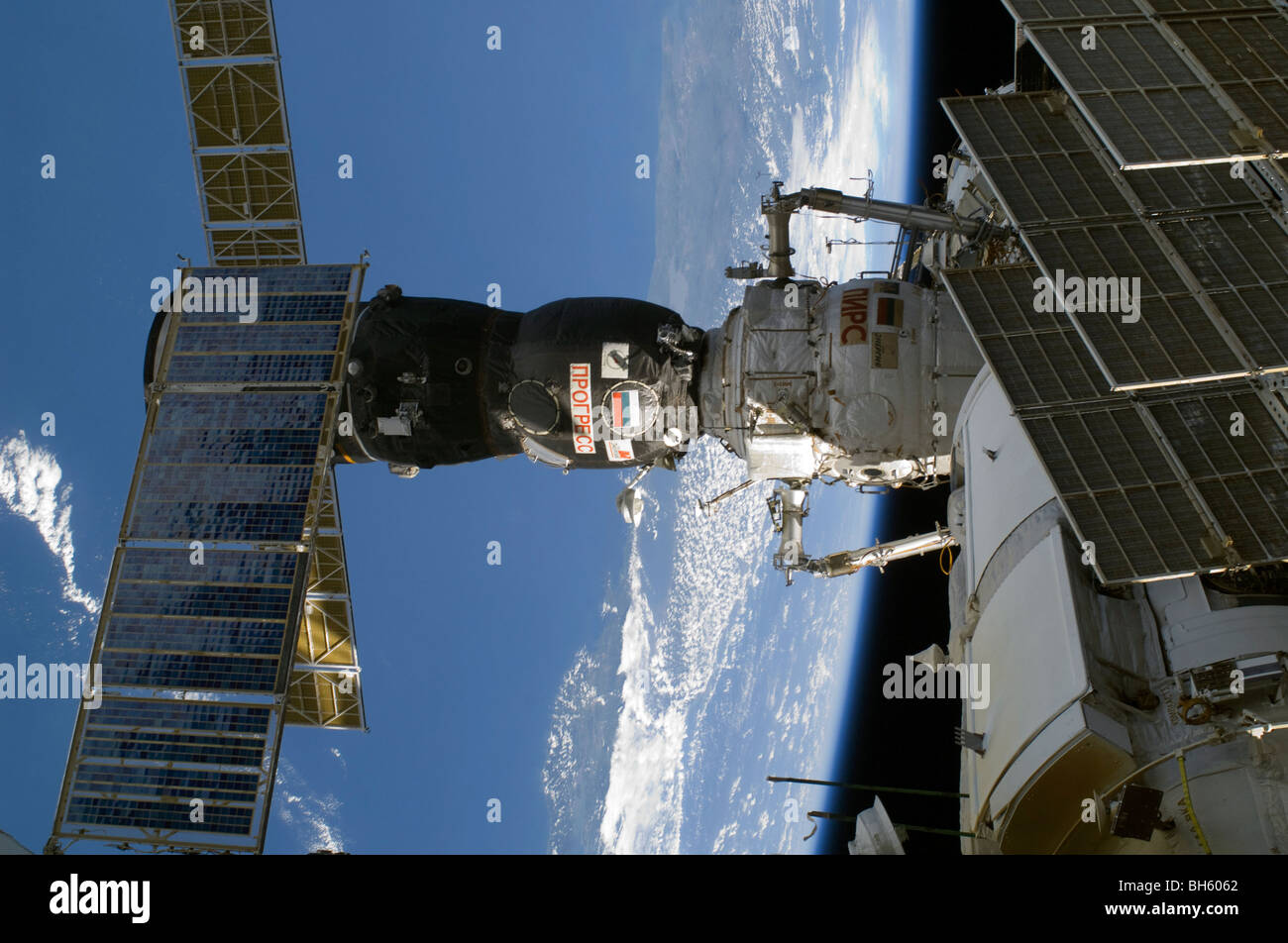 November 21, 2009 - Russia's Progress 35P is docked to the Pirs Docking Compartment. Stock Photo