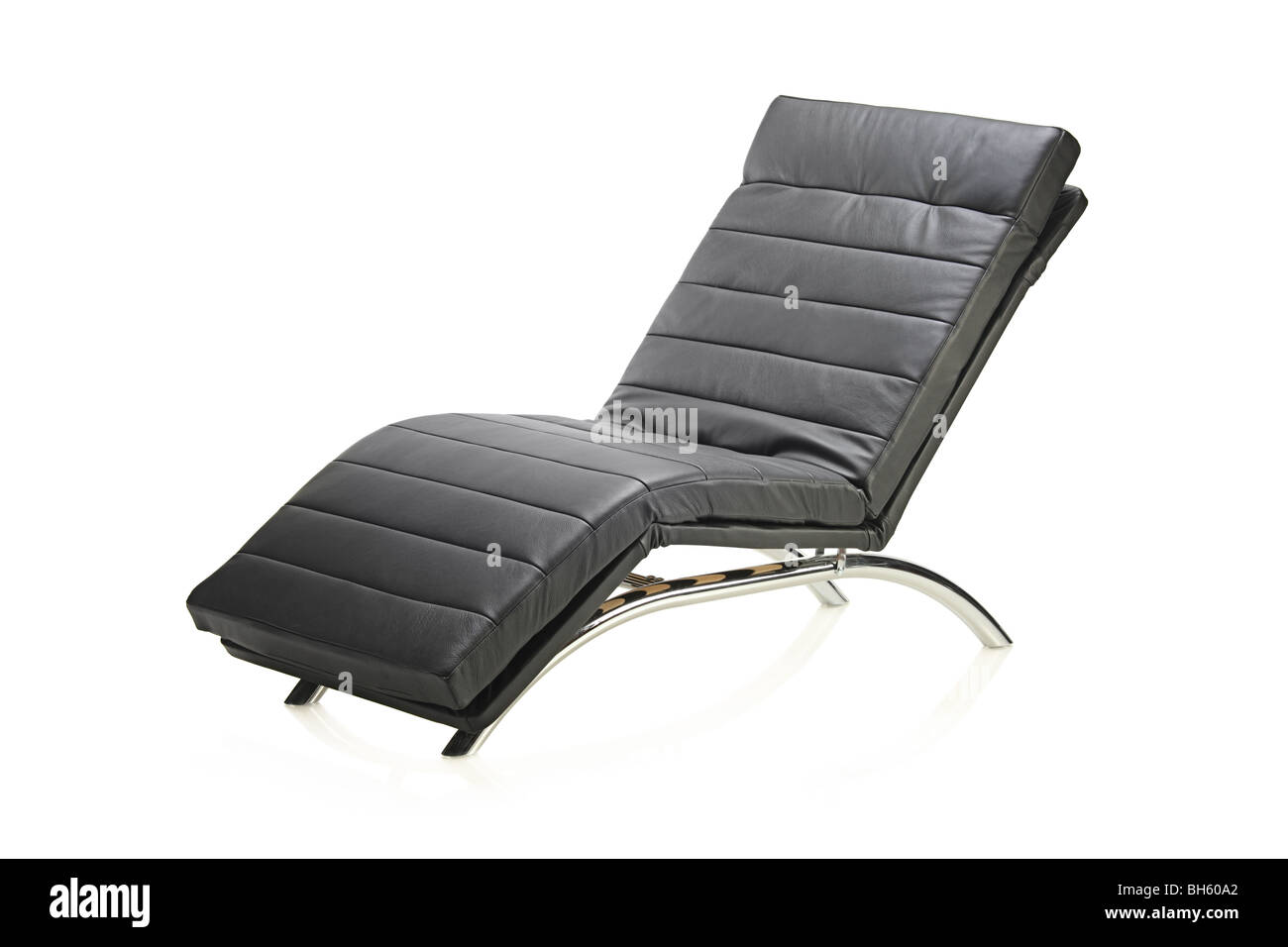 Black leather armchair isolated on white background Stock Photo - Alamy