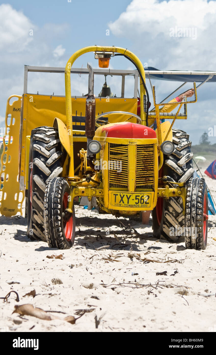 surf rescue tractor on beach Stock Photo - Alamy