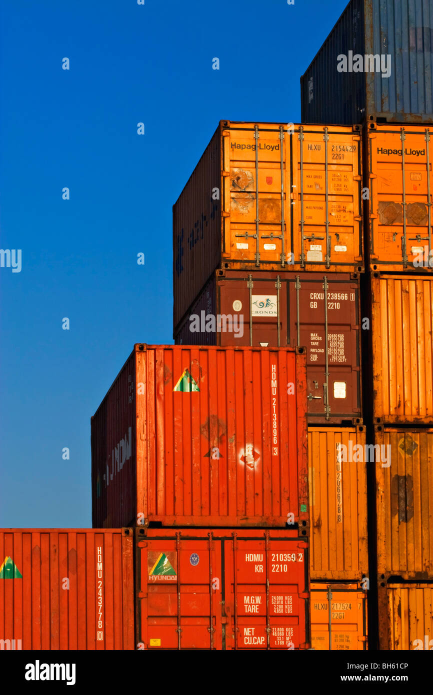 Containers Stacked High High Resolution Stock Photography And Images Alamy