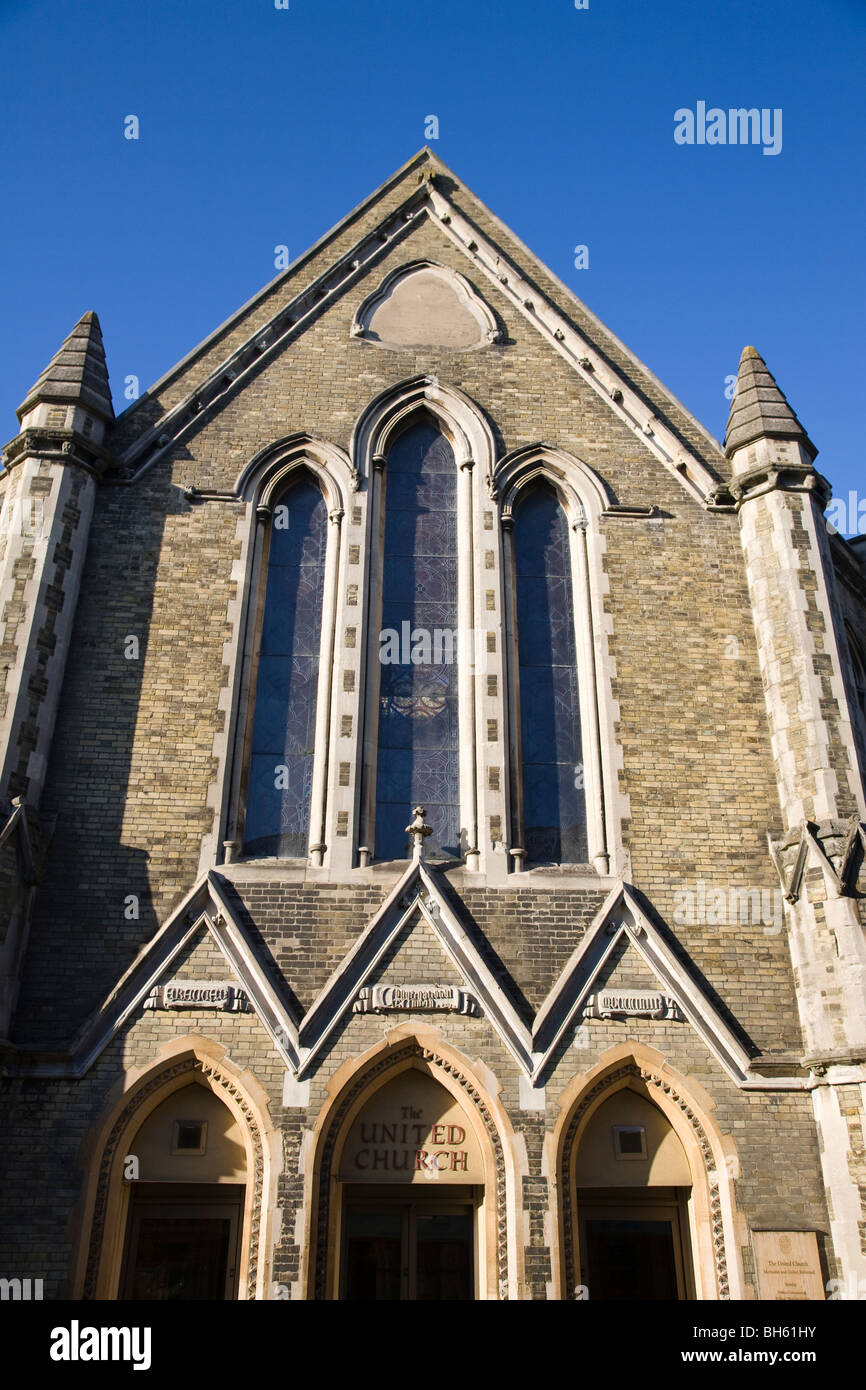 Front facade of the United Church, Winchester, Hampshire, England. Stock Photo