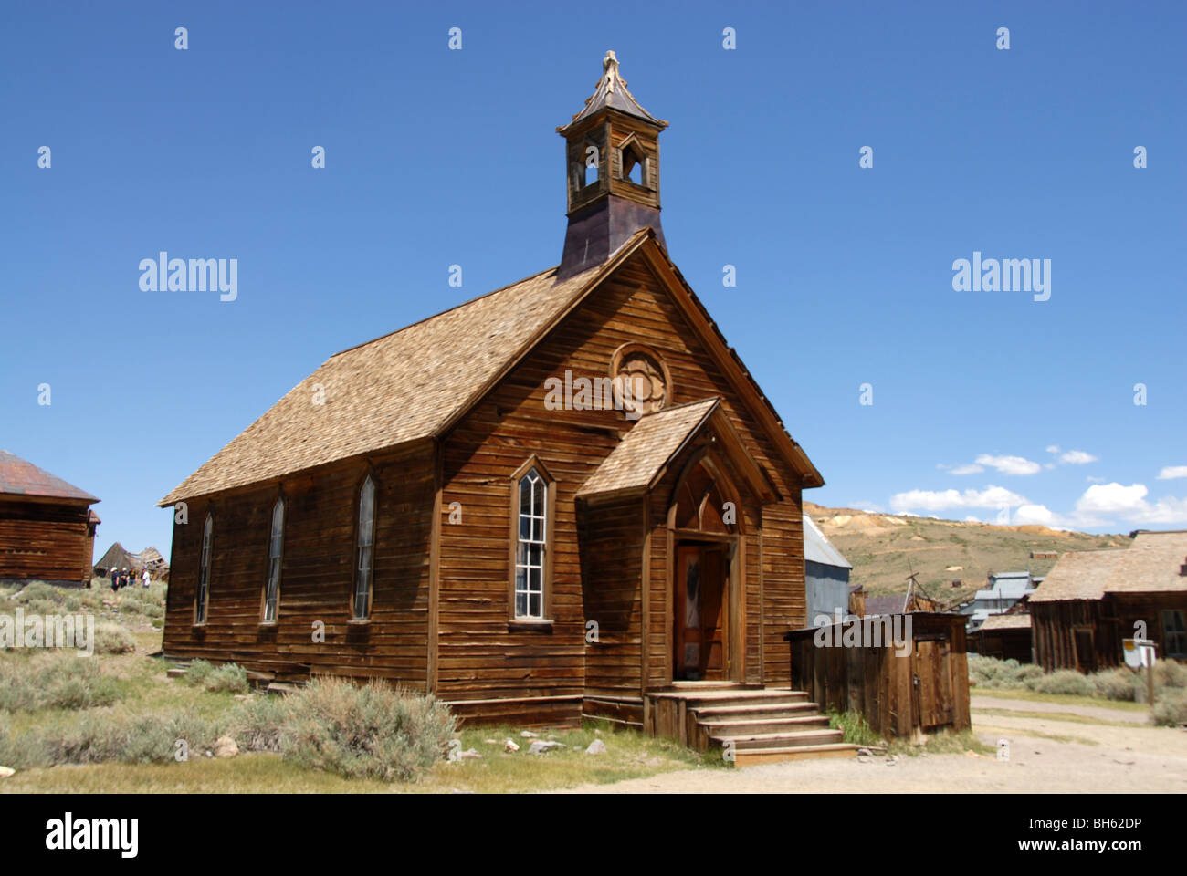 Wooden church at Bodie ghost mining town, California, USA Stock Photo