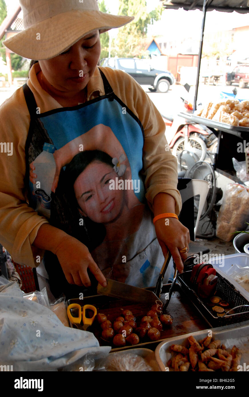 Sausage vendor, Bangkok, Thailand Stock Photo Alamy