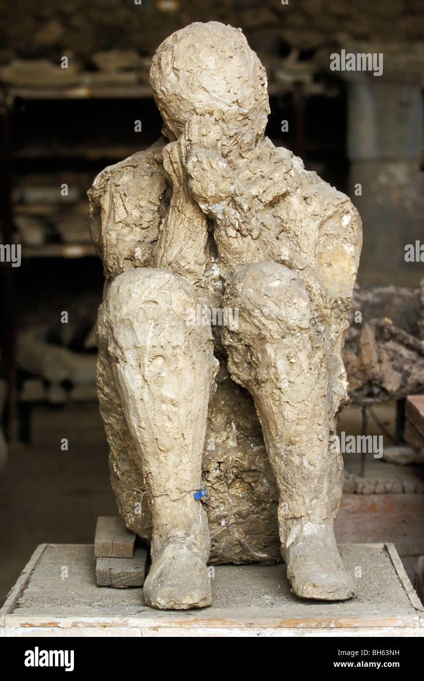 REPRODUCTION OF A PERSON FOUND PETRIFIED AFTER THE ERUPTION OF VESUVIUS