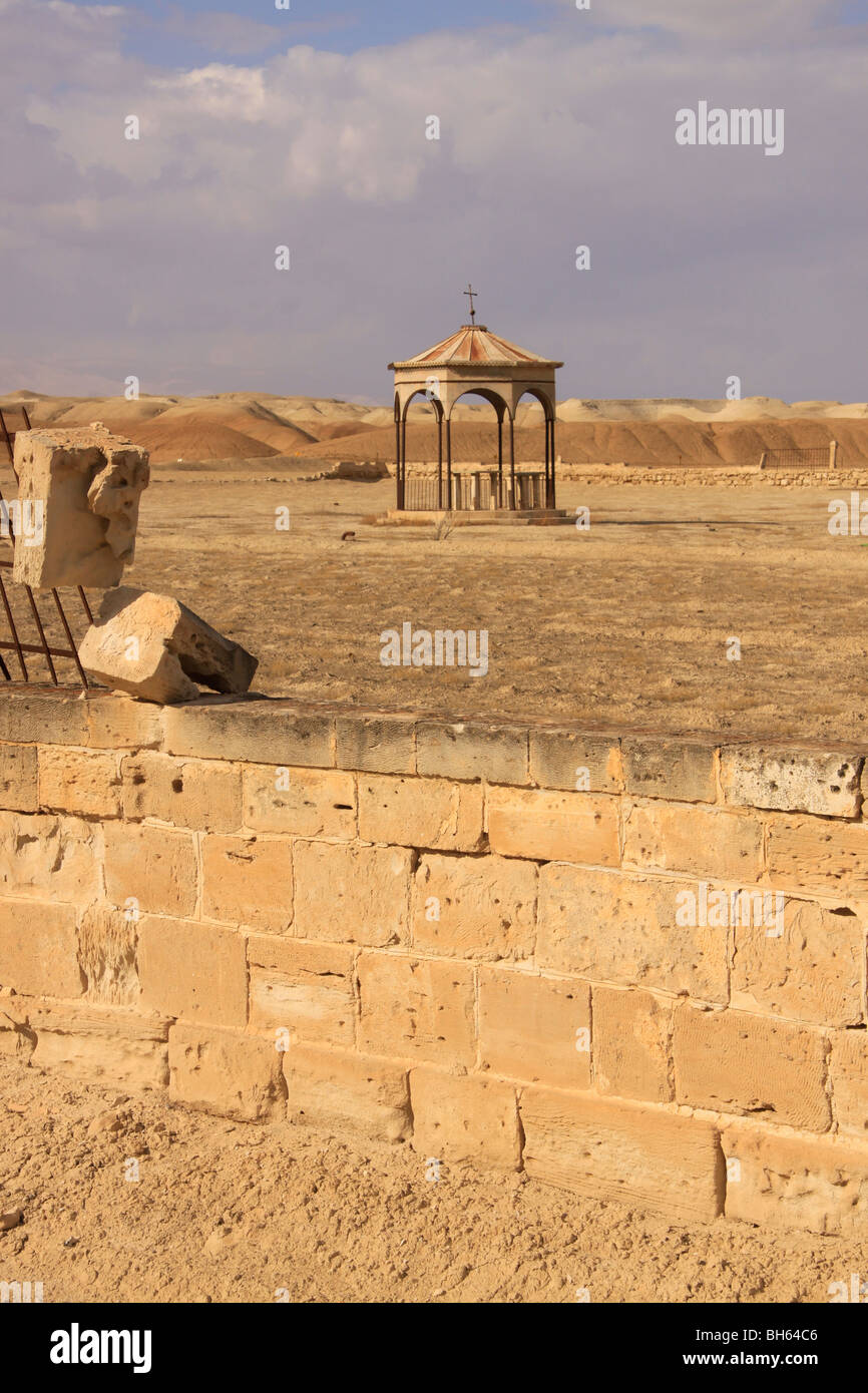 Jordan Valley, a deserted chapel in Qasr al Yahud by the Jordan River Stock Photo