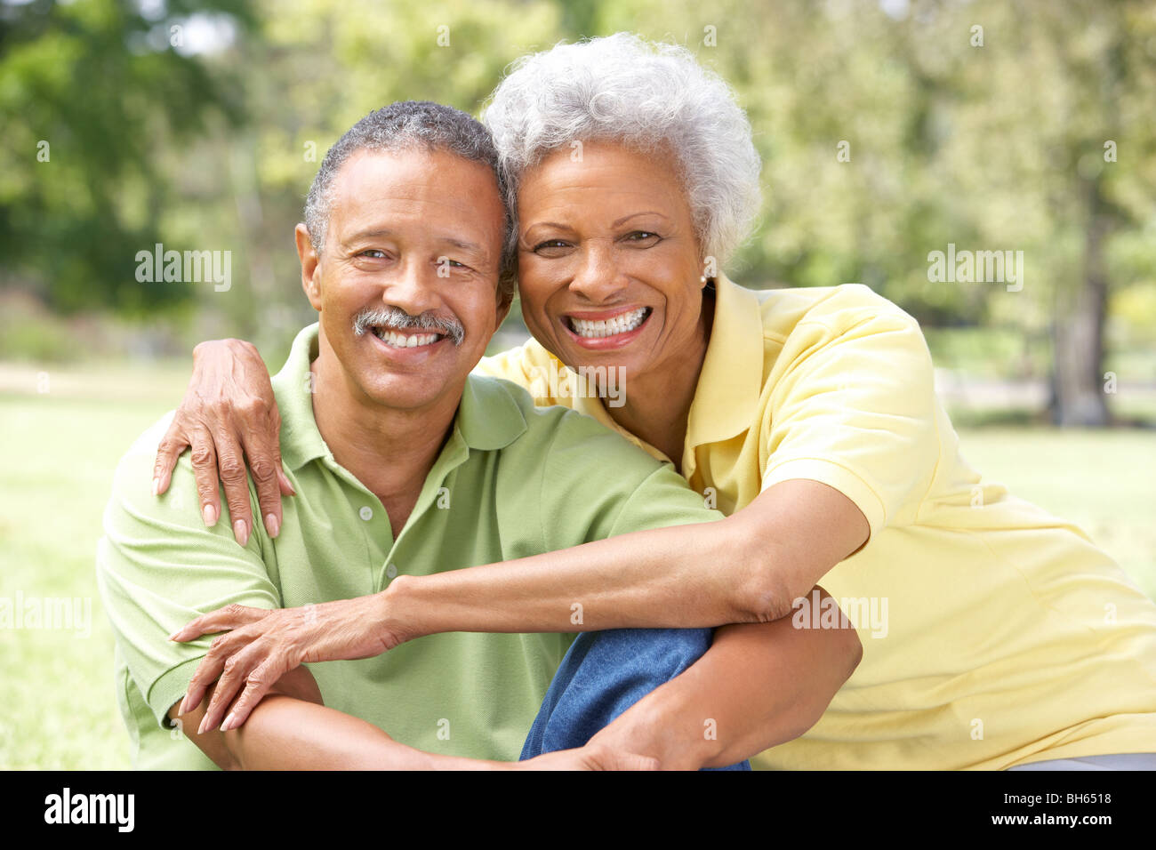 Portrait Of Senior Couple In Park Stock Photo - Alamy