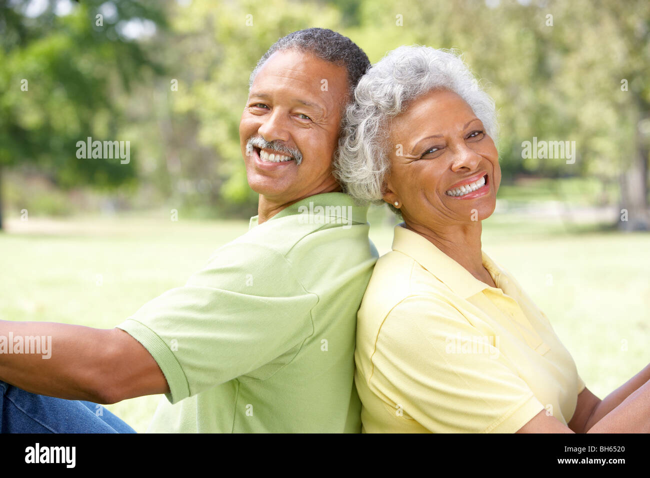 Portrait Of Senior Couple In Park Stock Photo - Alamy