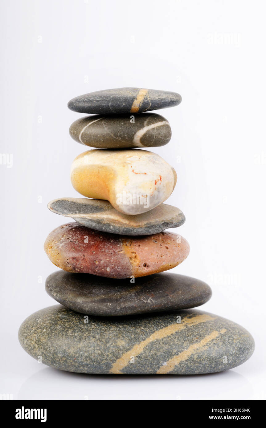 Stock photo of pebbles balanced one on top of the other to make a