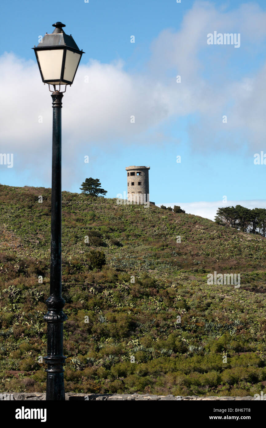 Lampost and el Molino at El tanque in the north of Tenerife Stock Photo