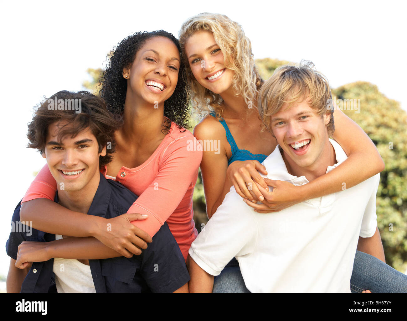 Group Of Teenagers Having Fun Stock Photo - Alamy