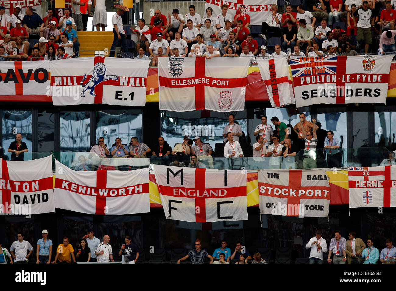 Football fans their flags in the stands at the 2006 Football World Cup Finals Photo - Alamy