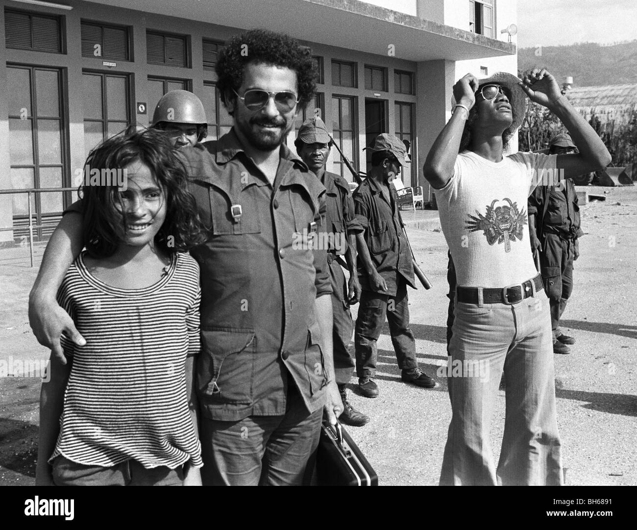 Jose Ramos-Horta with his younger brother later killed by the Indonesians during the war and 25 year occupation of East Timor Stock Photo