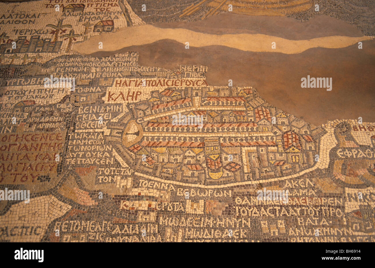 6th Century Map Hi Res Stock Photography And Images Alamy Jordan The 6th Century Byzantine Mosaic Madaba Mapthe Part Depicting BH6914 