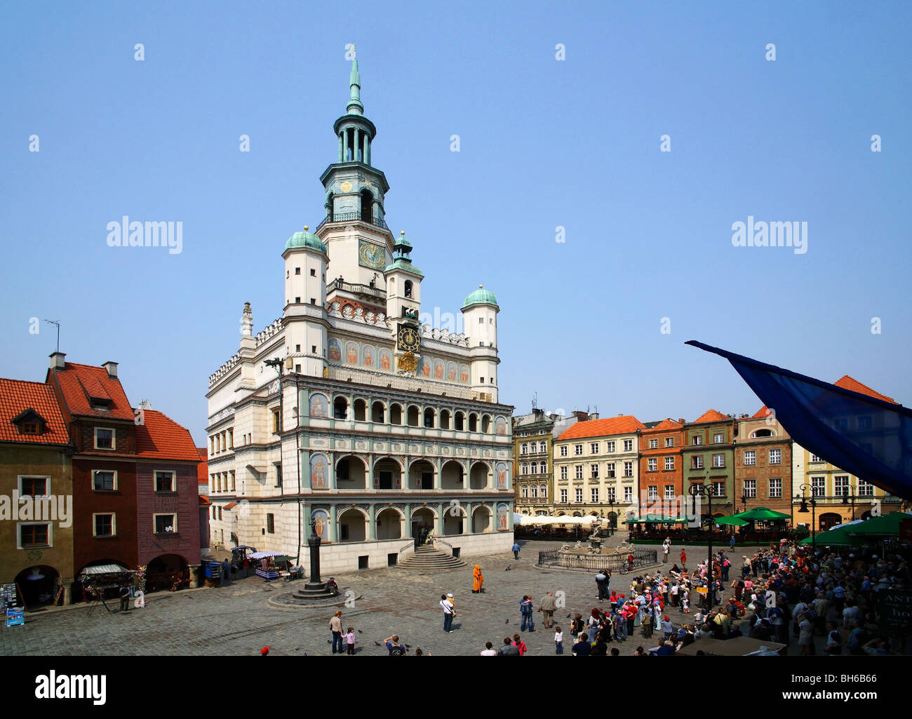 Town Hall, Old Market Square, Poznan, Poland Stock Photo