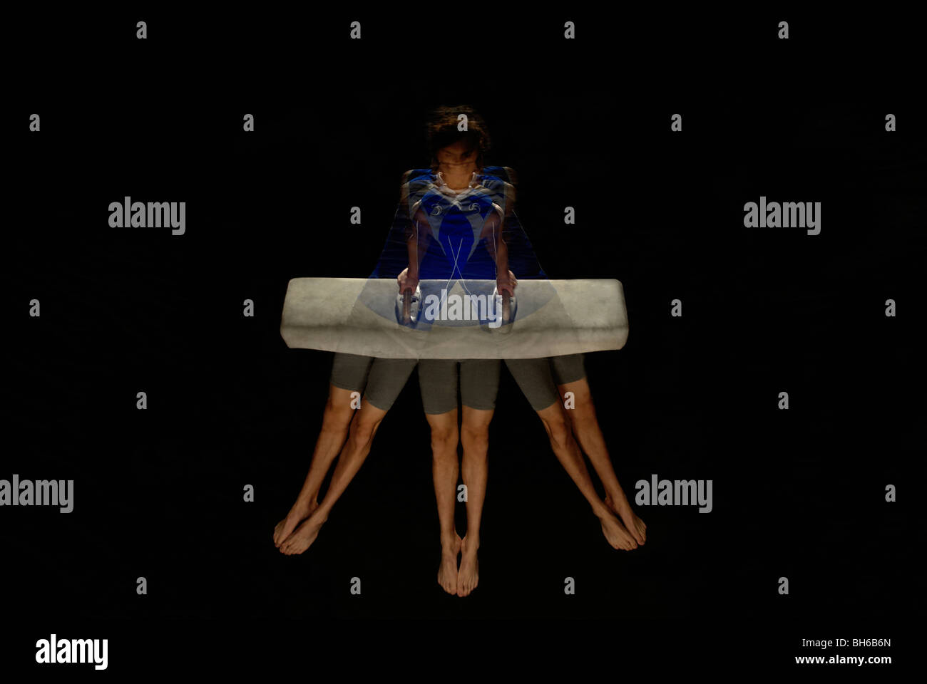 gymnast on pommel horse Stock Photo Alamy