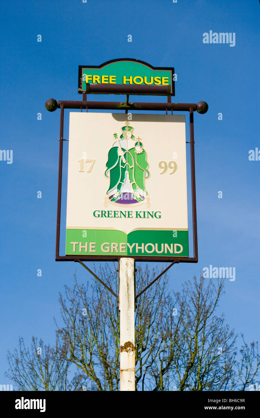 The Greyhound Public House Sign Charlwood Surrey Stock Photo