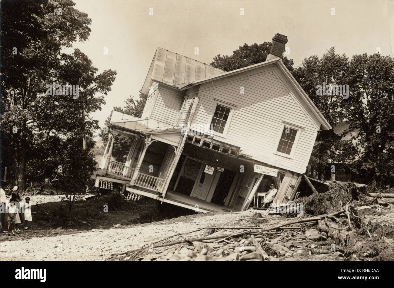 The Crazy House, Upended by Flood Stock Photo