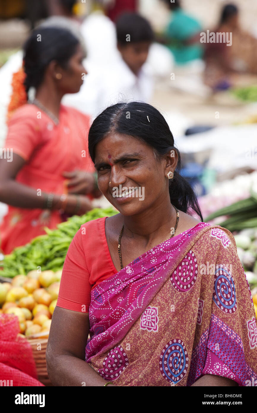Indian market sellers Stock Photo