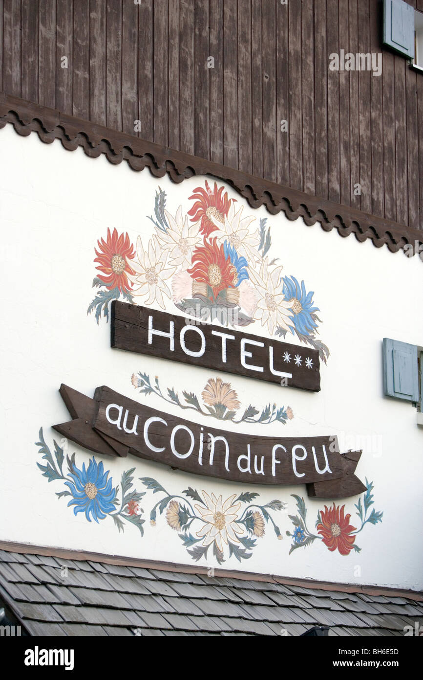 Hotel 'Au coin du feu', Megève, Haute Savoie, France, Europe Stock Photo