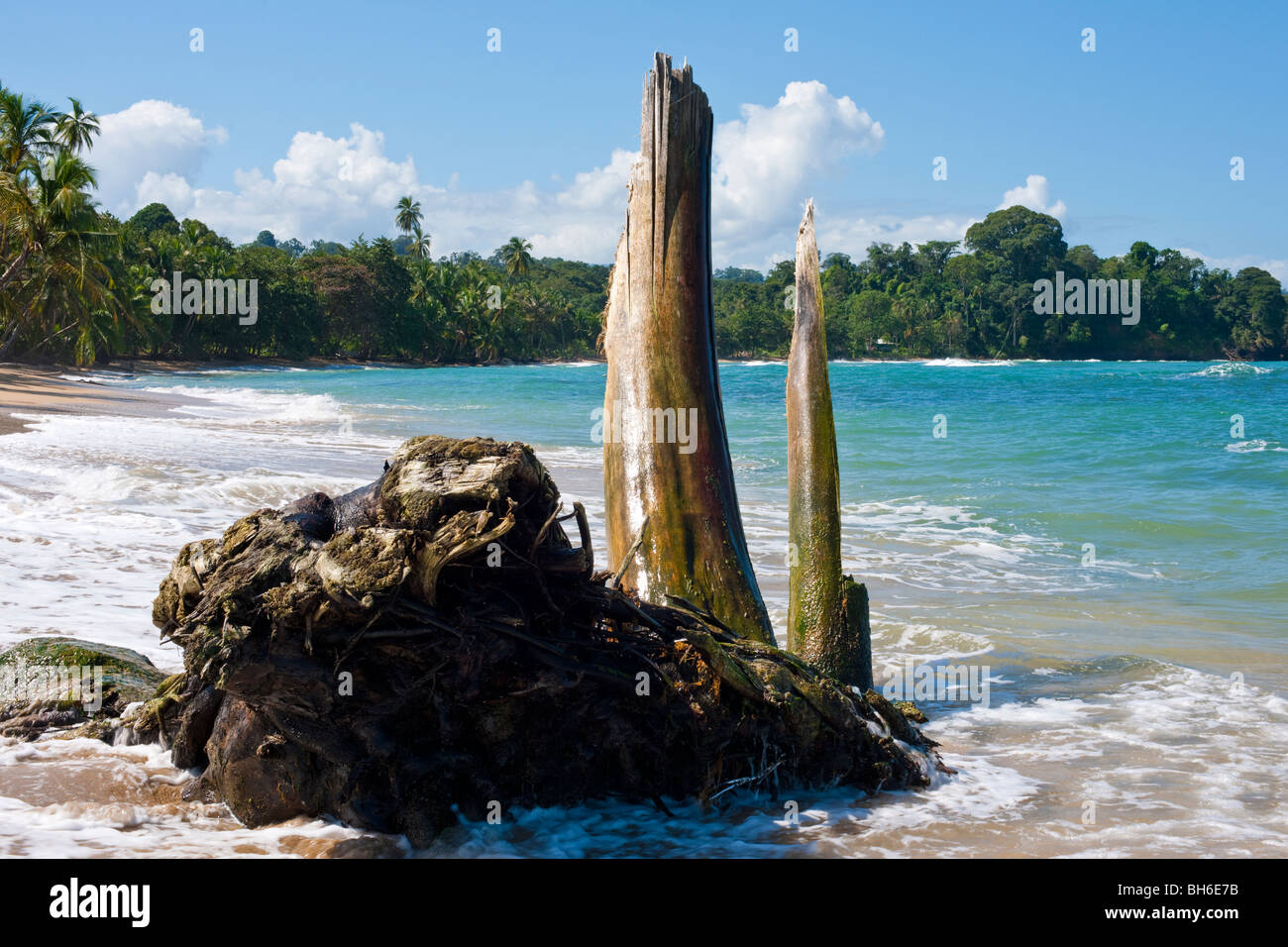 The idylic paradise beach of Punta Uva near Puerto Viejo de Talamanca in Limón Province, southeast Costa Rica Stock Photo