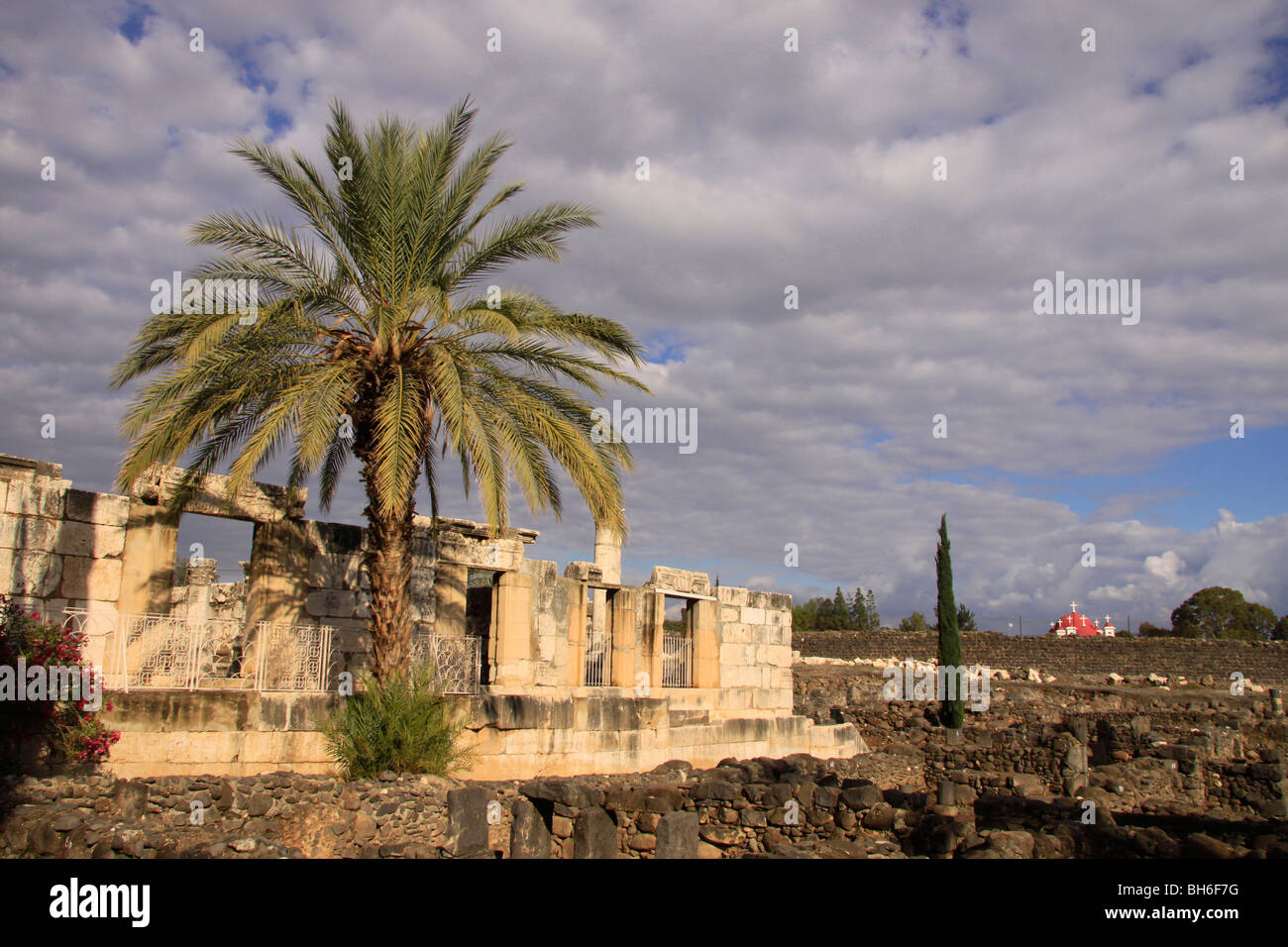 Israel, Sea of Galilee, the ancient Synagogue in Capernaum Stock Photo ...