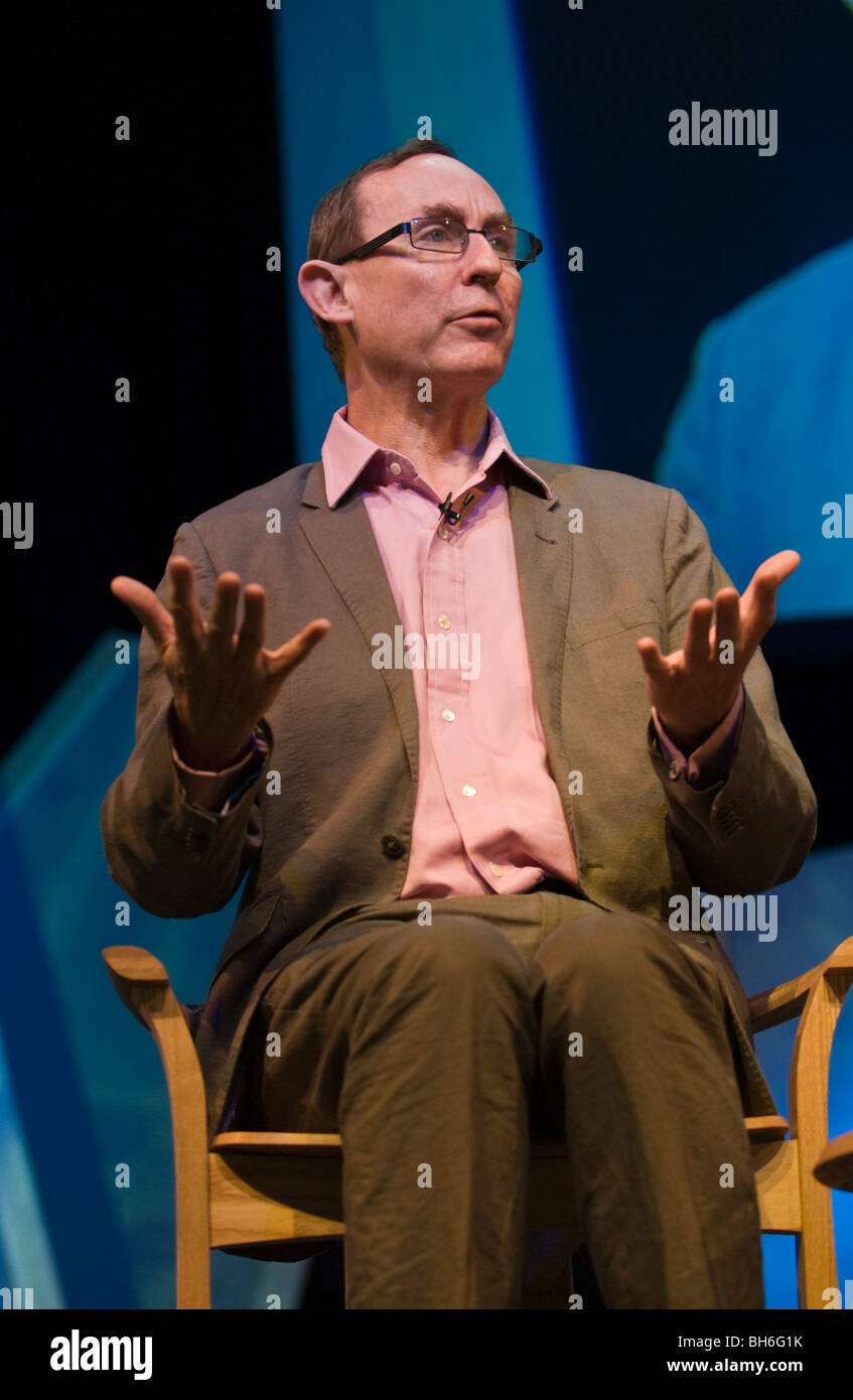 AN Wilson English author and newspaper columnist pictured in discussion