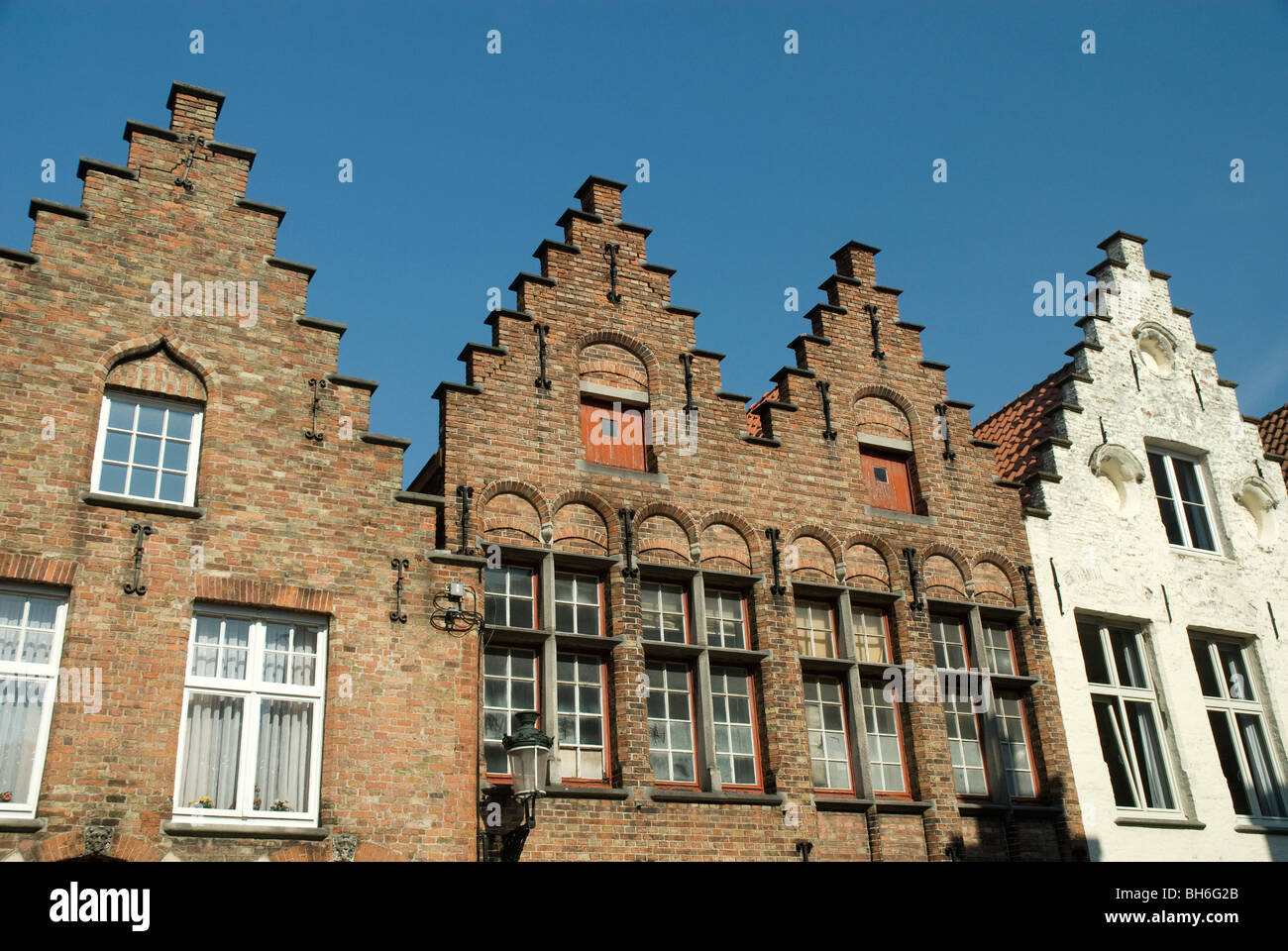 Traditional houses, Brugge, West Flanders, Belgium Stock Photo