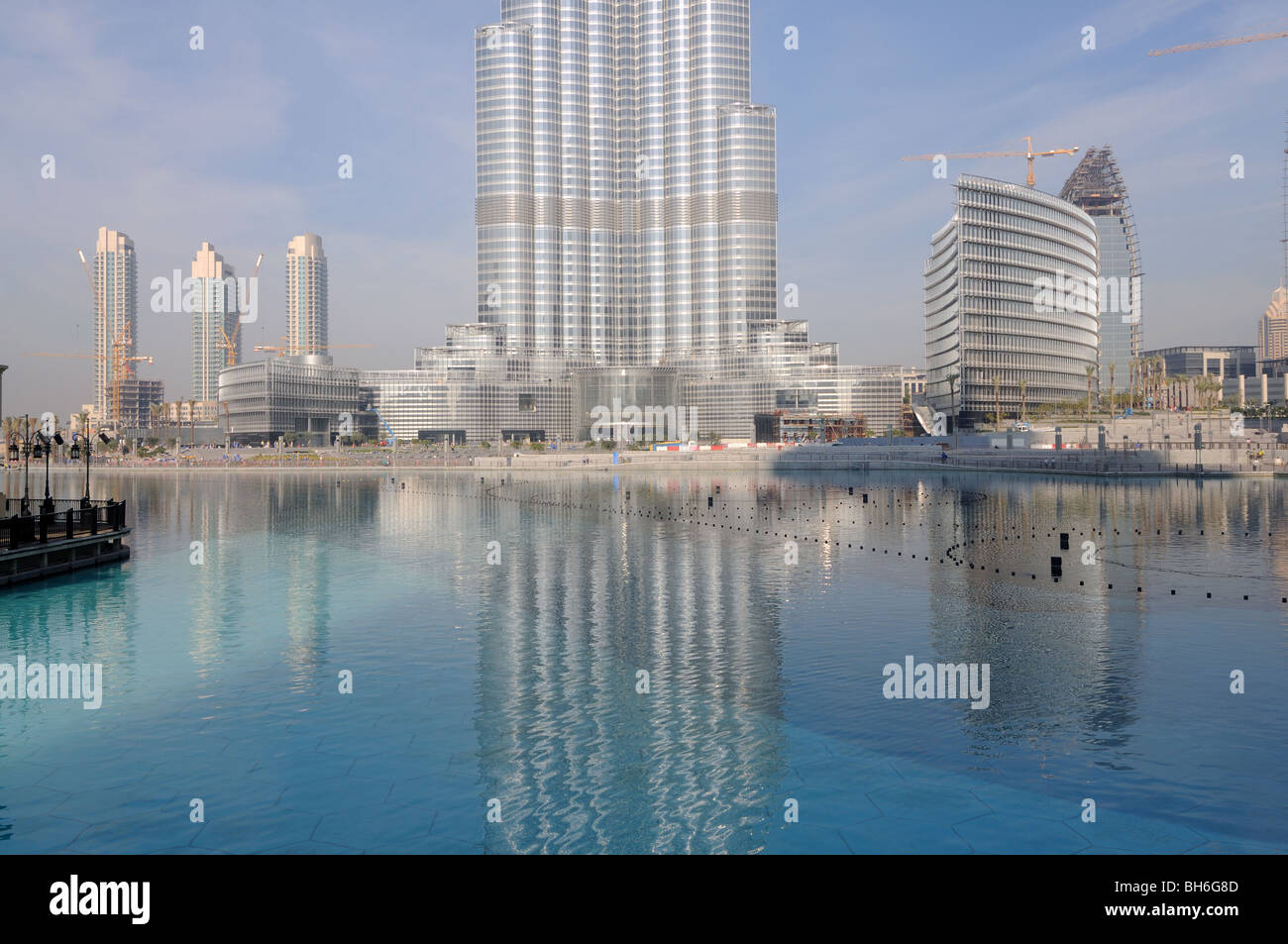 Reflection of the Burj Khalifa (Burj Dubai) in Dubai, United Arab Emirates Stock Photo