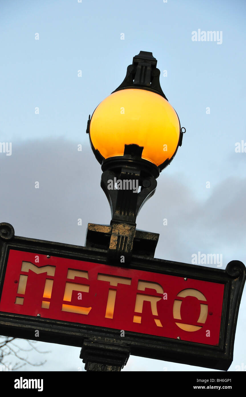Metro Sign Paris France Stock Photo