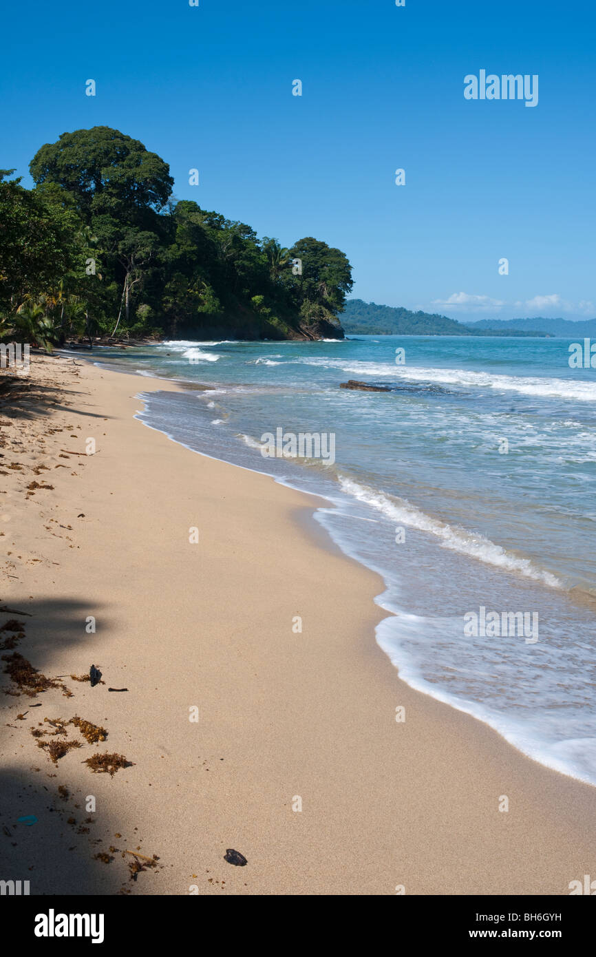 The idylic paradise beach of Punta Uva near Puerto Viejo de Talamanca in Limón Province, southeast Costa Rica Stock Photo