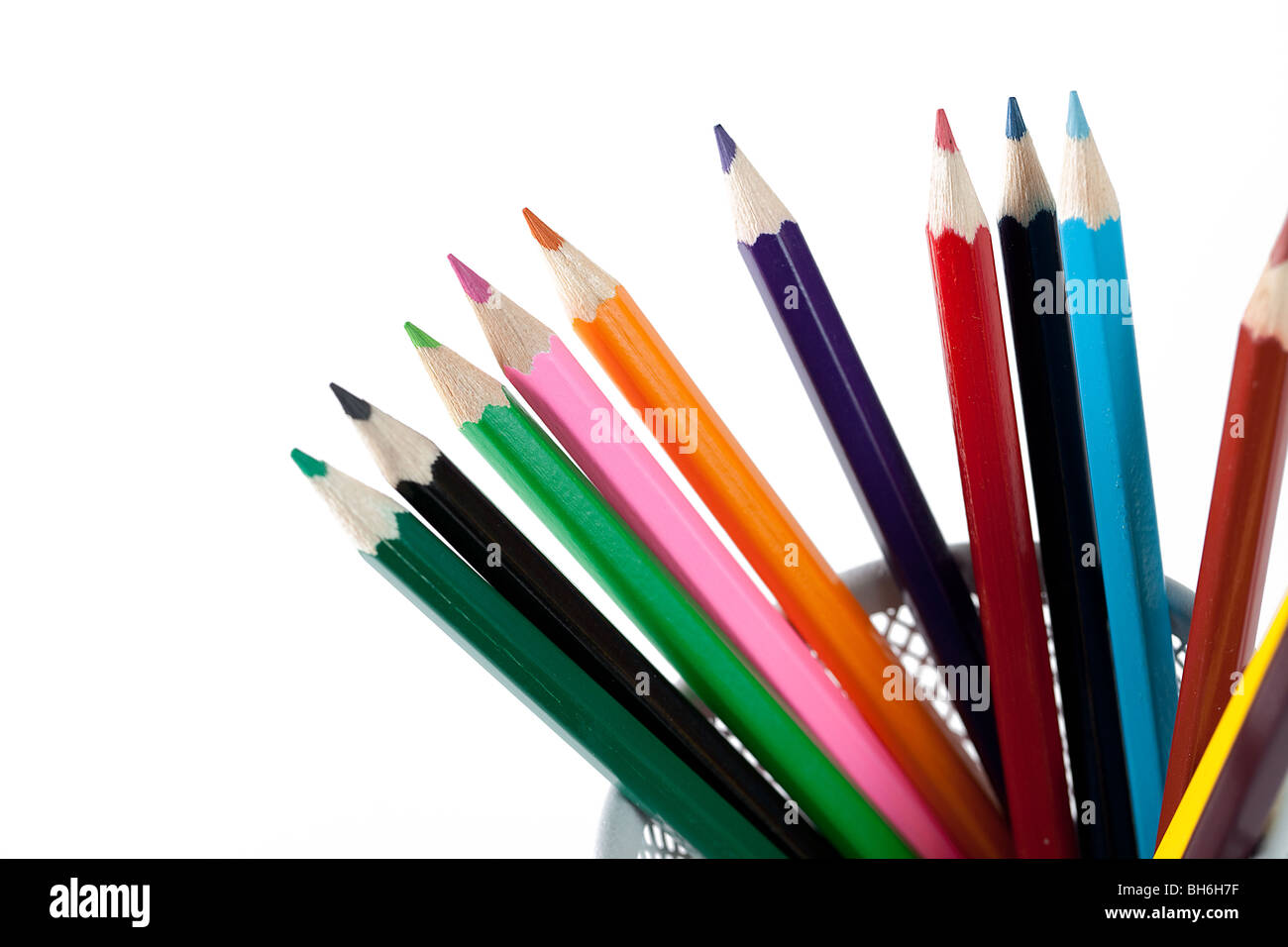 color pencils isolated on white background Stock Photo - Alamy