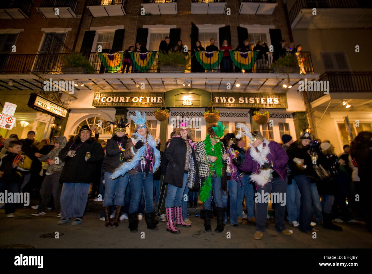 Merriment carnival season in French Quarter, New Orleans, Louisiana Stock Photo