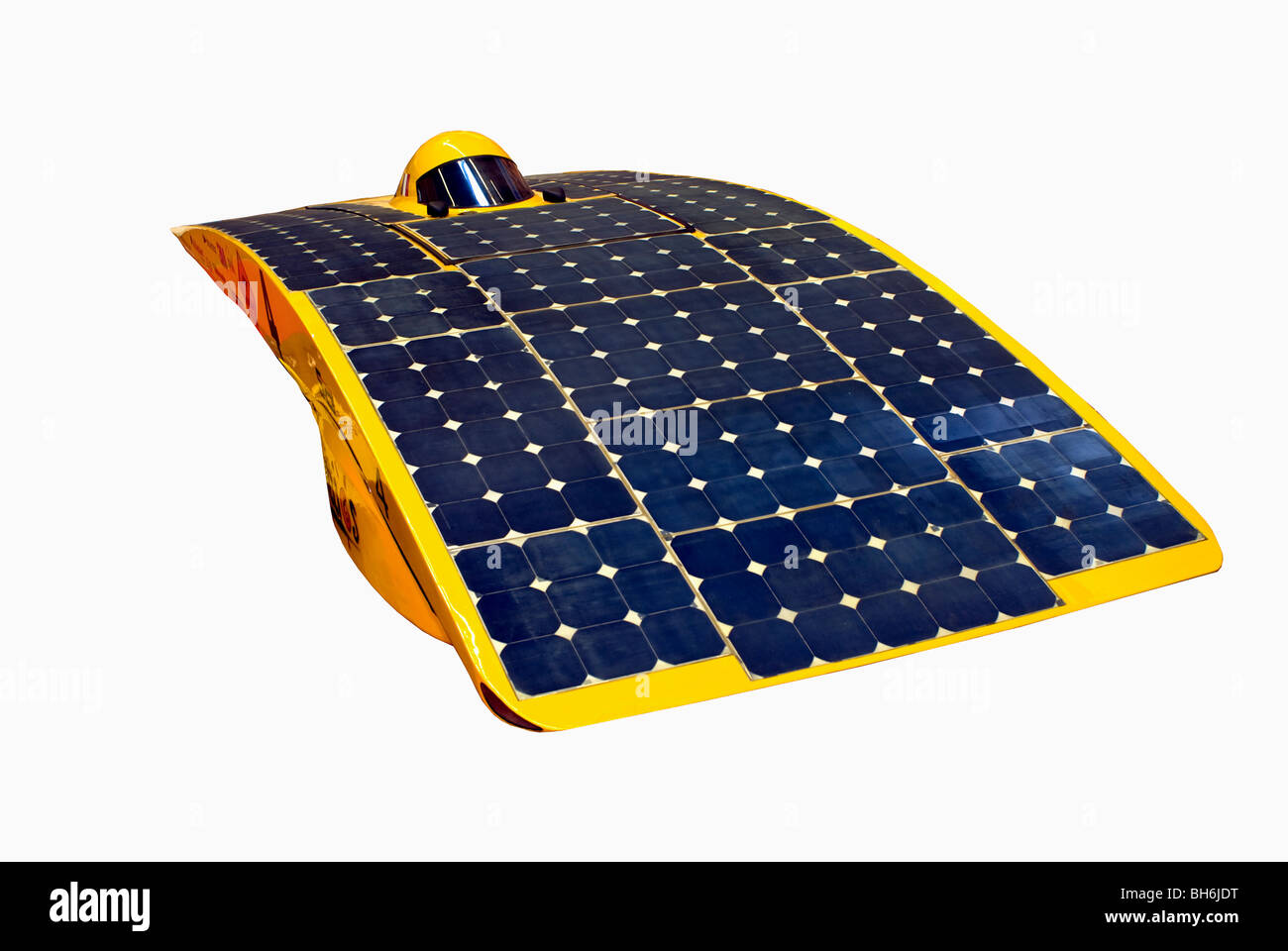 Paris, France, Paris Auto Show, Solar Powered Concept Car, Helios, made by University 'solar panel' zero carbon, solar electric car Stock Photo