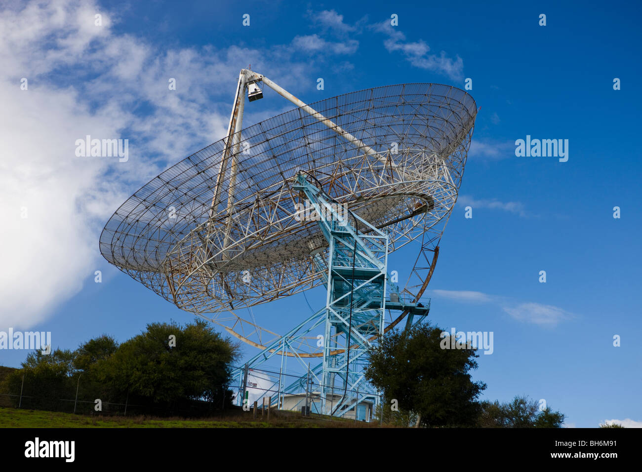 The Dish, part of radiotelescope with a 150 foot parabolic antennae used for astronomical observations, located in the Stanford Stock Photo