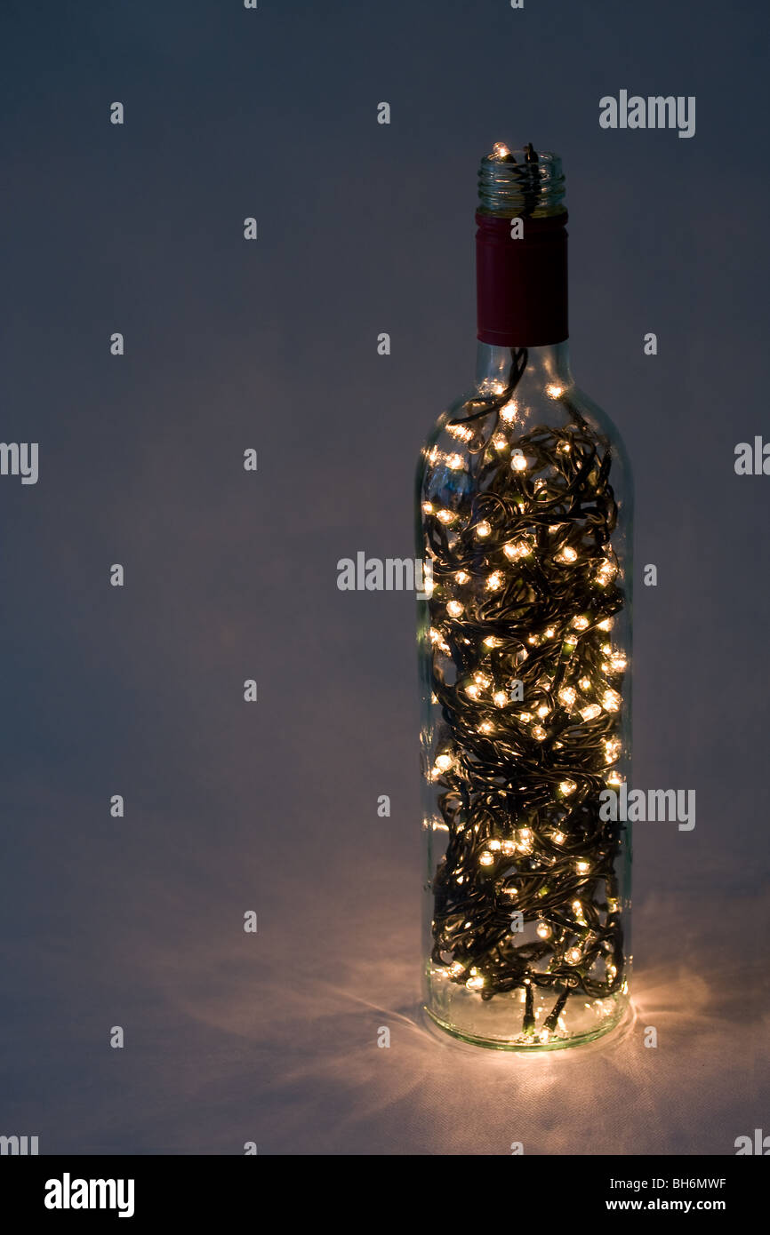 A bottle full of lights Stock Photo