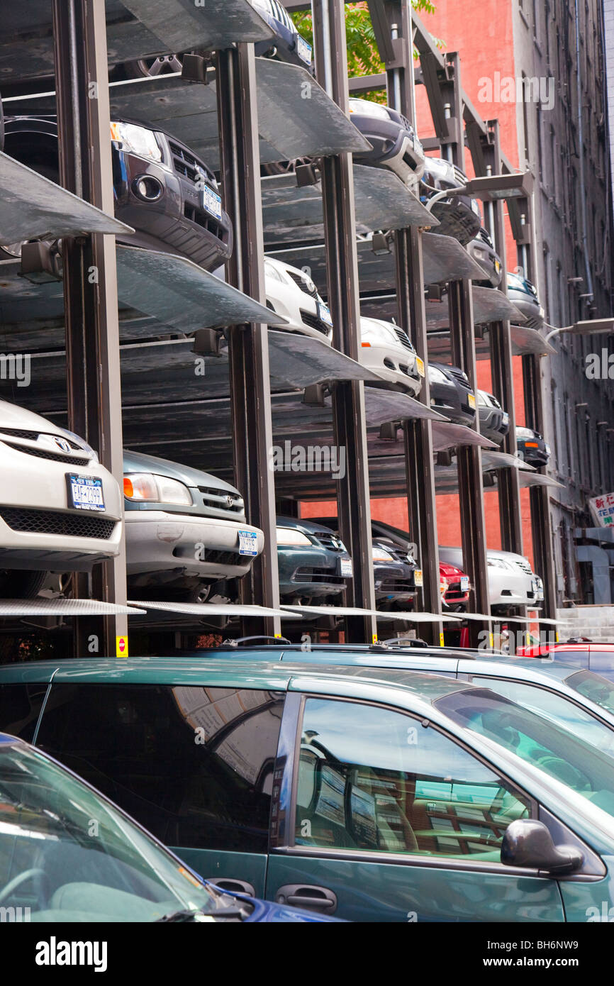 Vertical Parking Lot in Manhattan New York Stock Photo Alamy