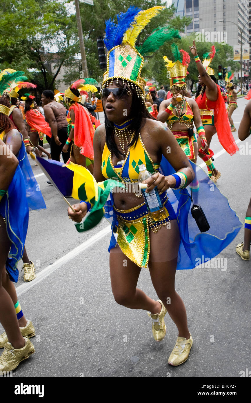 Montreal's annual Carifiesta Carnival parade in downtown Montreal Stock