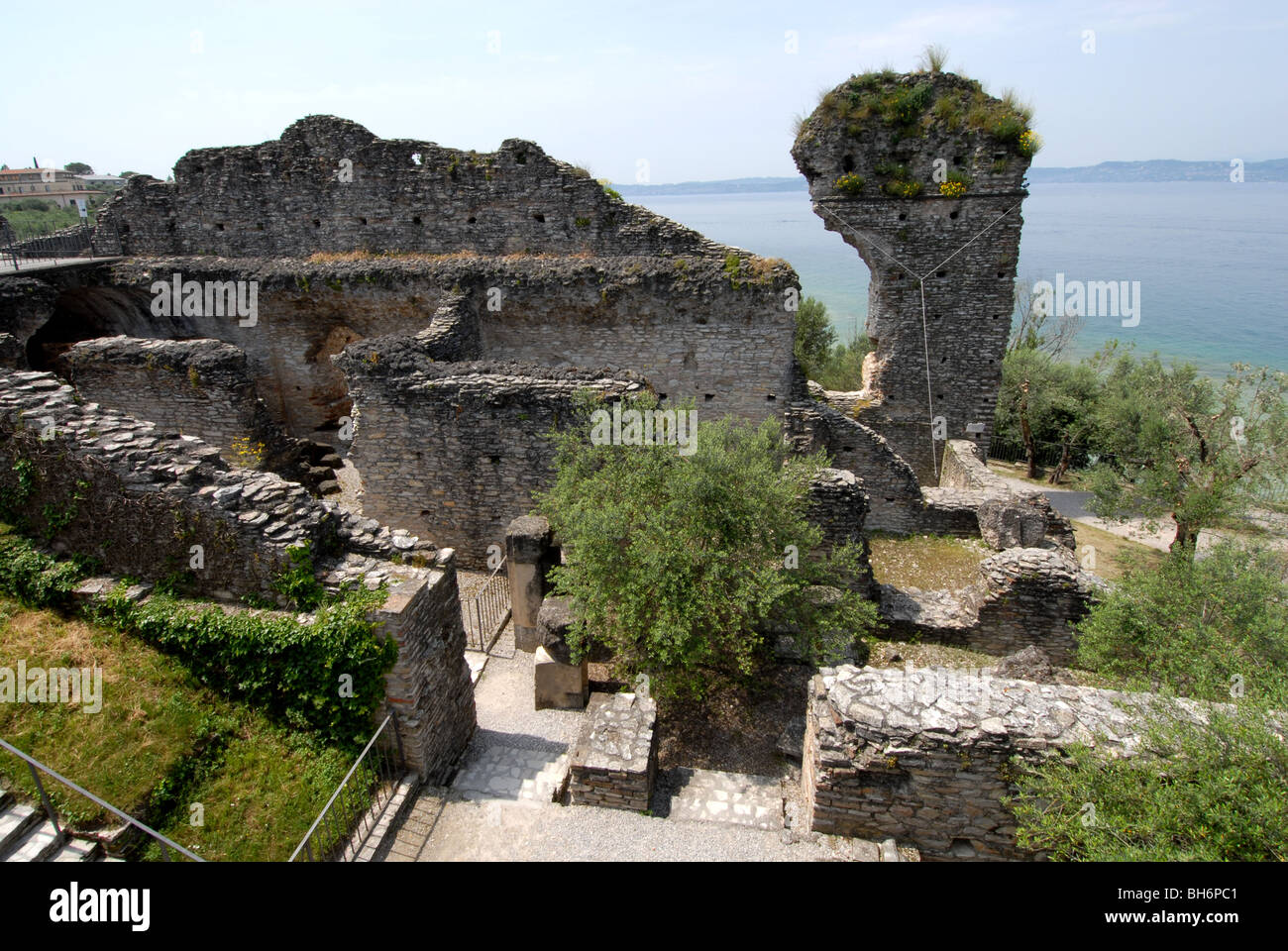 Roman ruins at Sirmione, Lake Garda, Italy Stock Photo