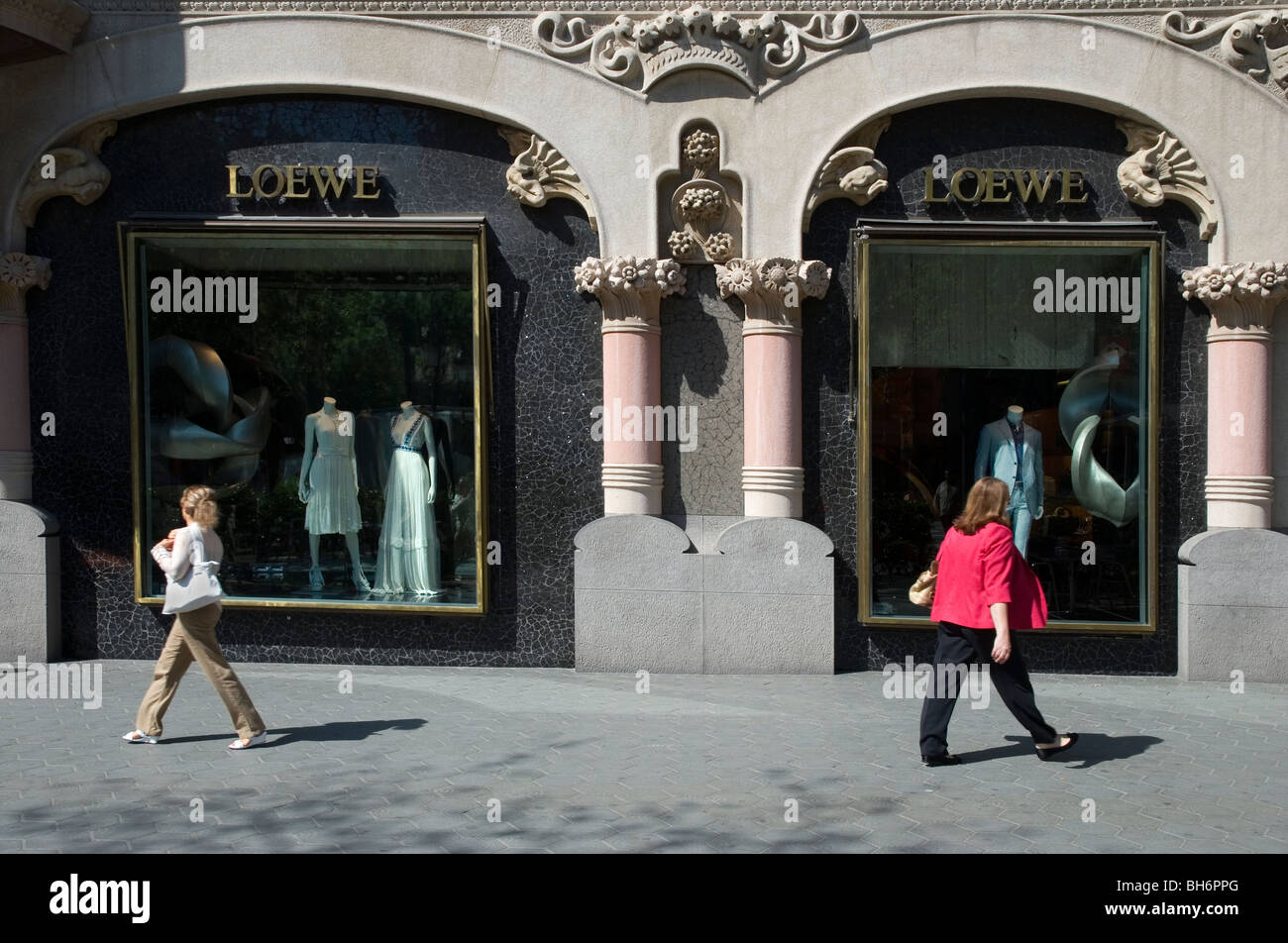 Loewe shop window at Passeig de Gracia.Barcelona. Catalonia. Spain. Stock Photo