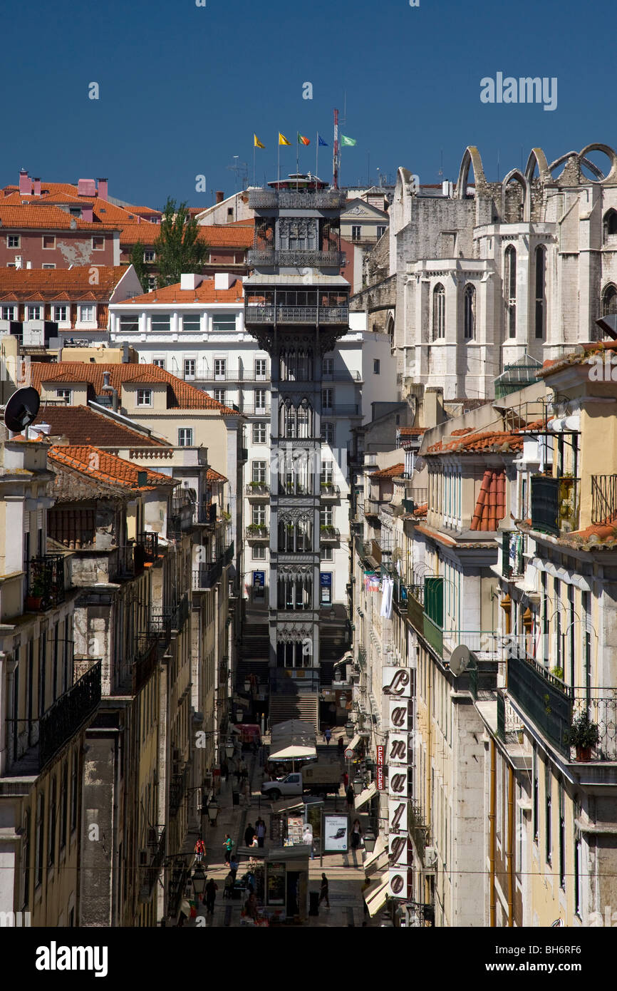Elevator (Elevador) de santa justa, Lisbon, Portugal, Europe. Stock Photo