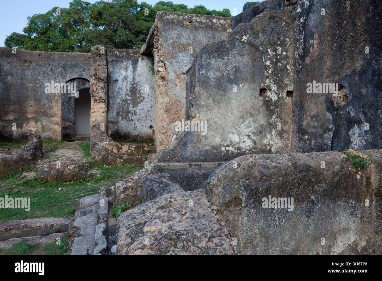 Zanzibar, Tanzania. Marahubi Palace Ruins, 19th Century Palace for the Sultan's Wives. Stock Photo