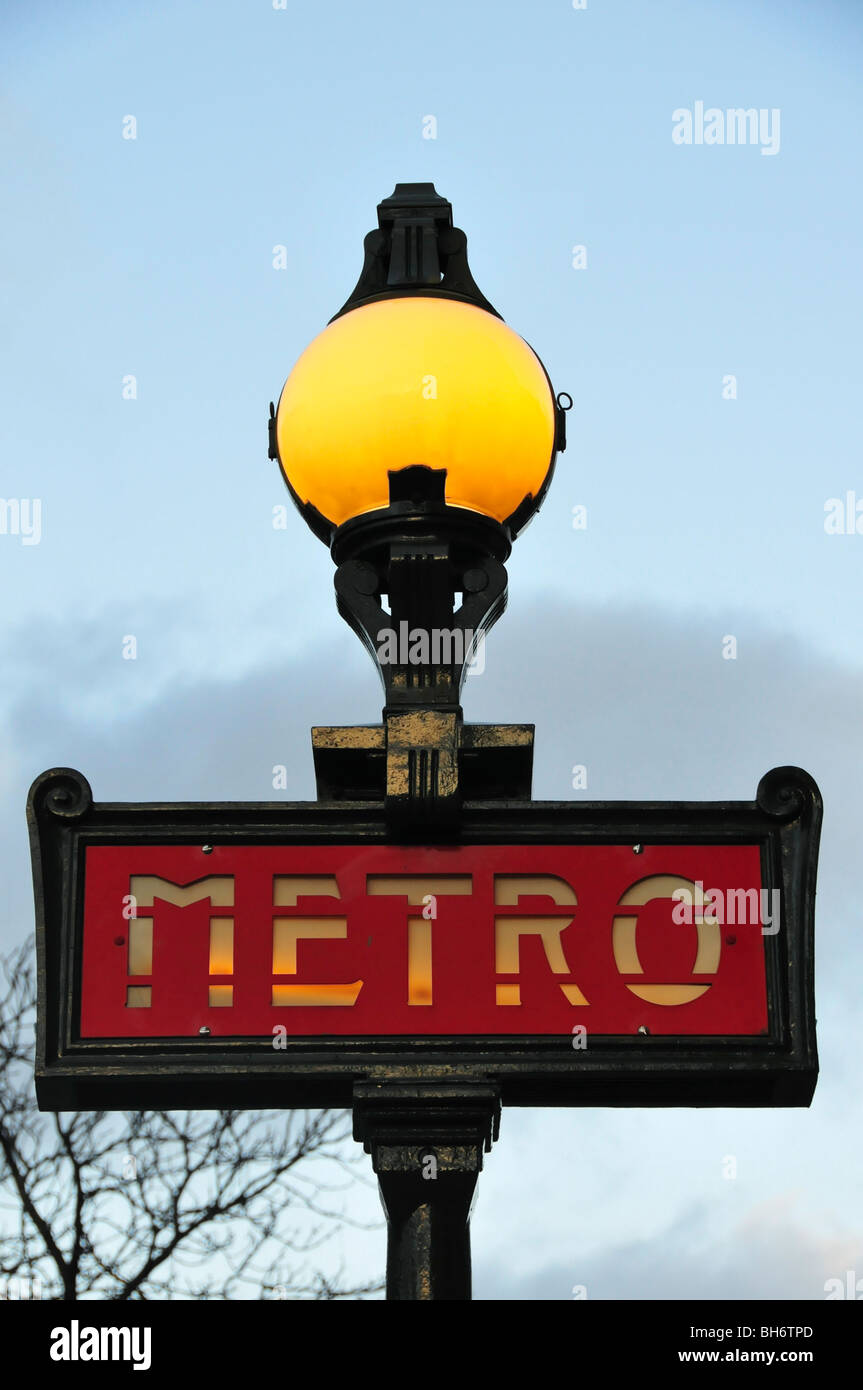 Metro Sign Paris France Stock Photo