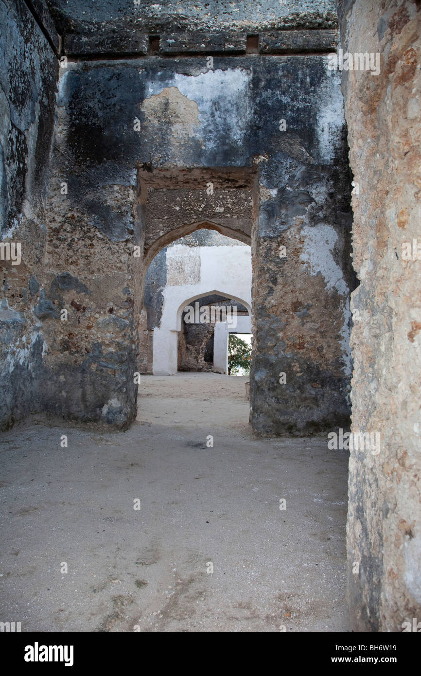 Zanzibar, Tanzania. Mtoni Palace Ruins, 19th Century Palace for the Arab Sultan and his family. Stock Photo