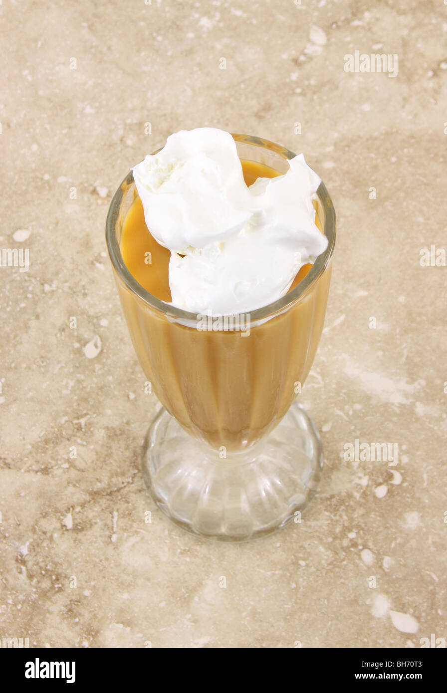 Diet butterscotch pudding with sugar free whipped cream Stock ...