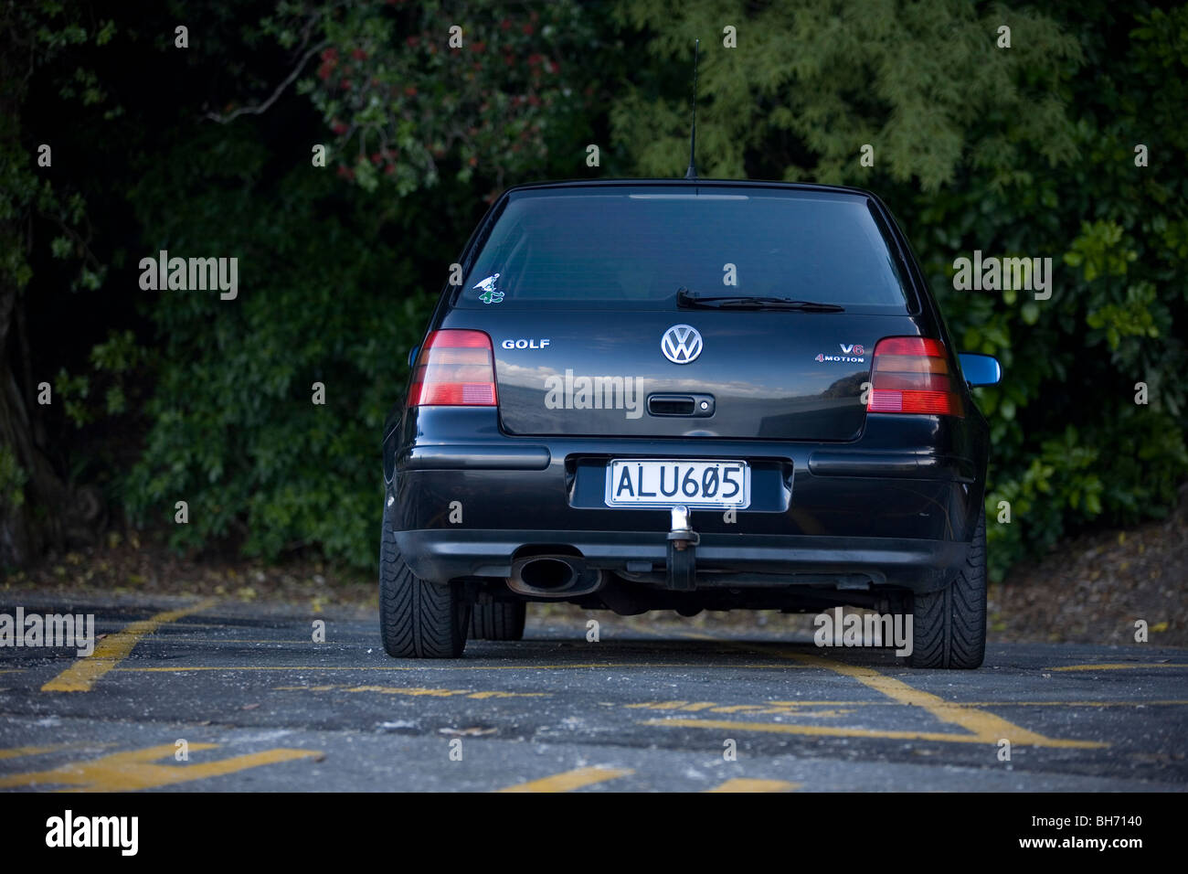 2002 Black Volkswagen 2.8L. V6 6 speed manual 4motion Golf with R32 18inch rims Stock Photo