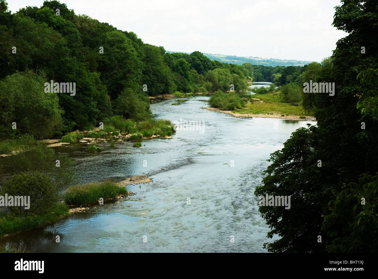 The River Wye at Hay-on-Wye Stock Photo