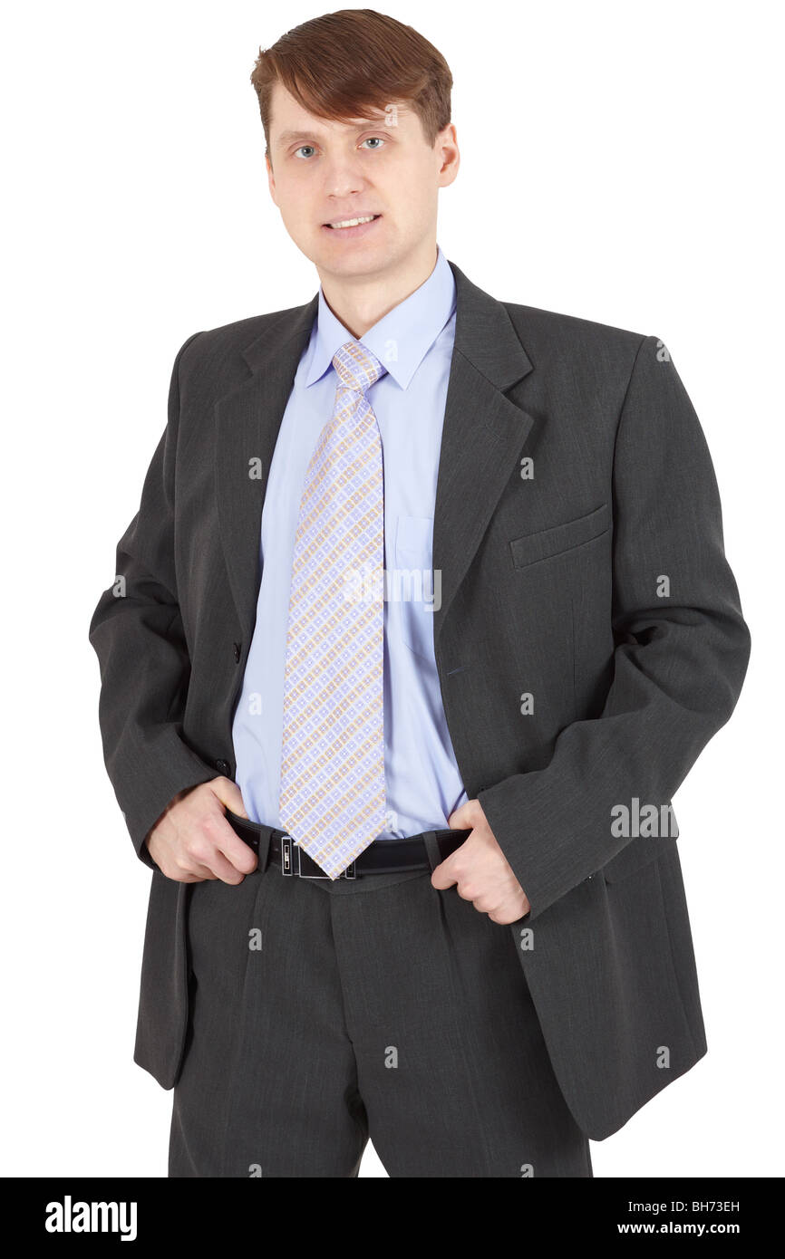 Young businessman in a business suit isolated on white background Stock ...